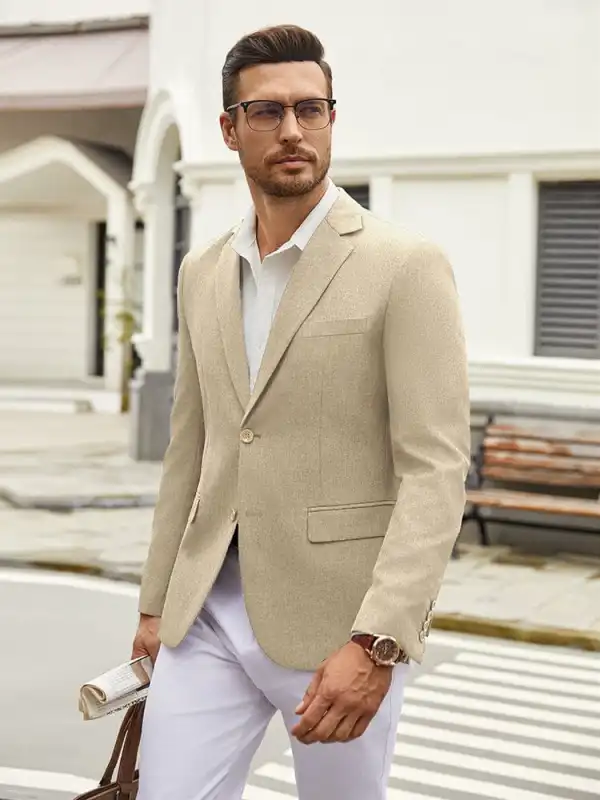 Casual Lightweight Suit Jacket Two Piece Set