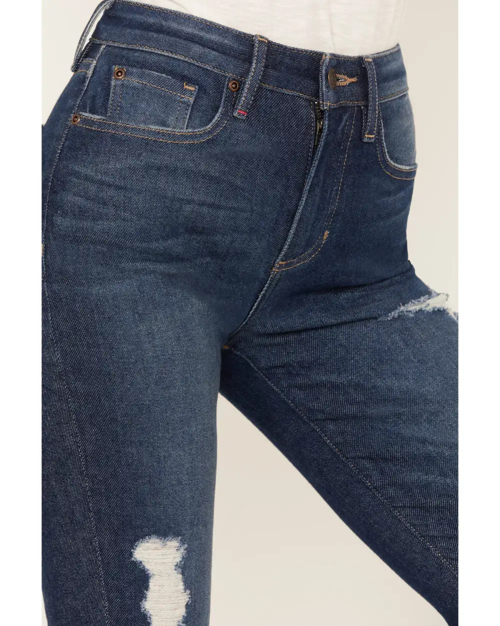 High Rise Bootcut Distressed Jeans