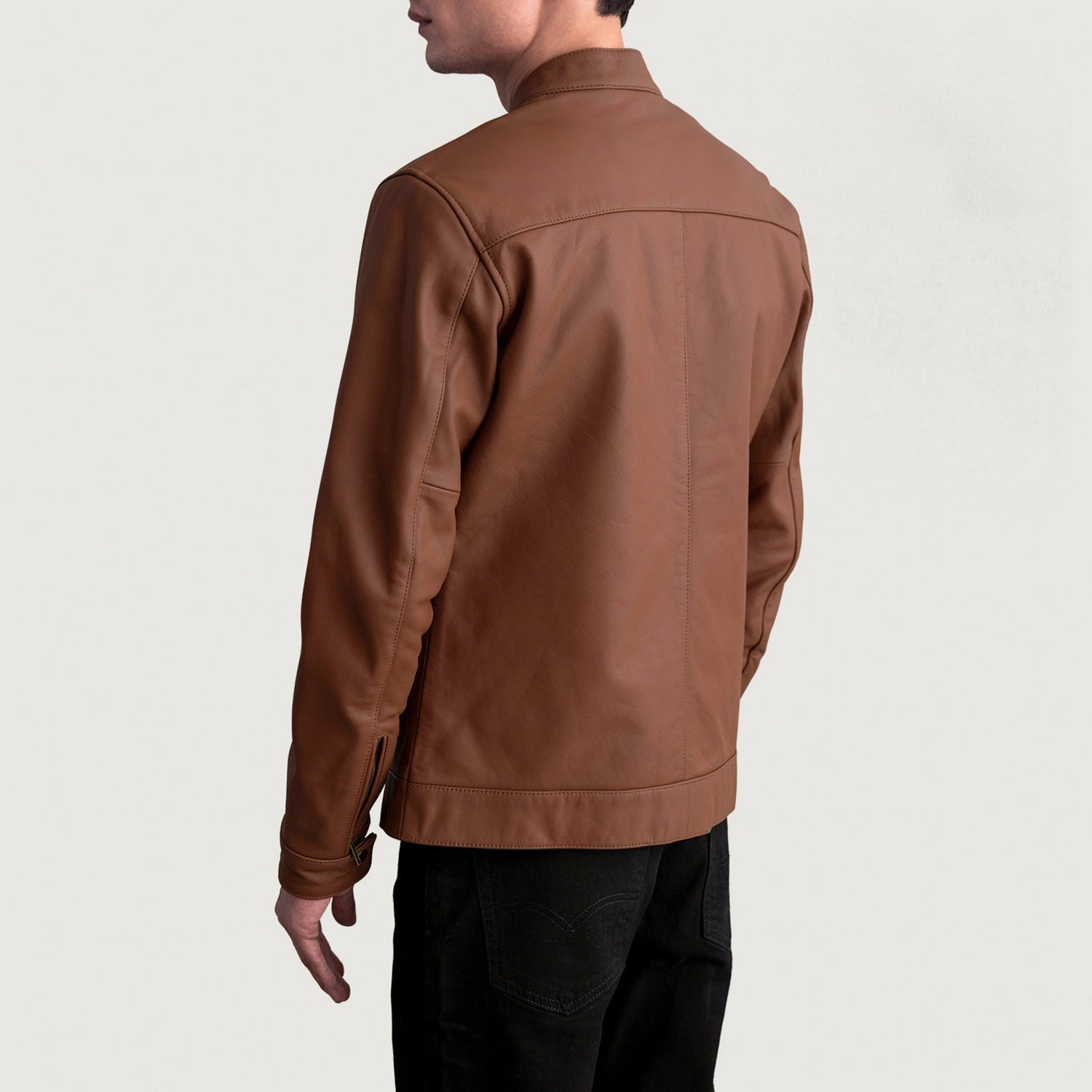 Men's Textured Biker Leather Jacket