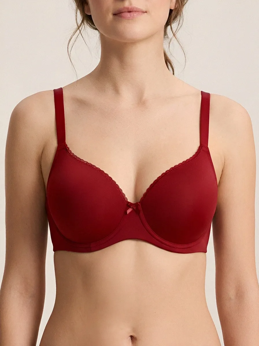 Women's Underwire Seamless Lace-Trim Bow-Detail Bra