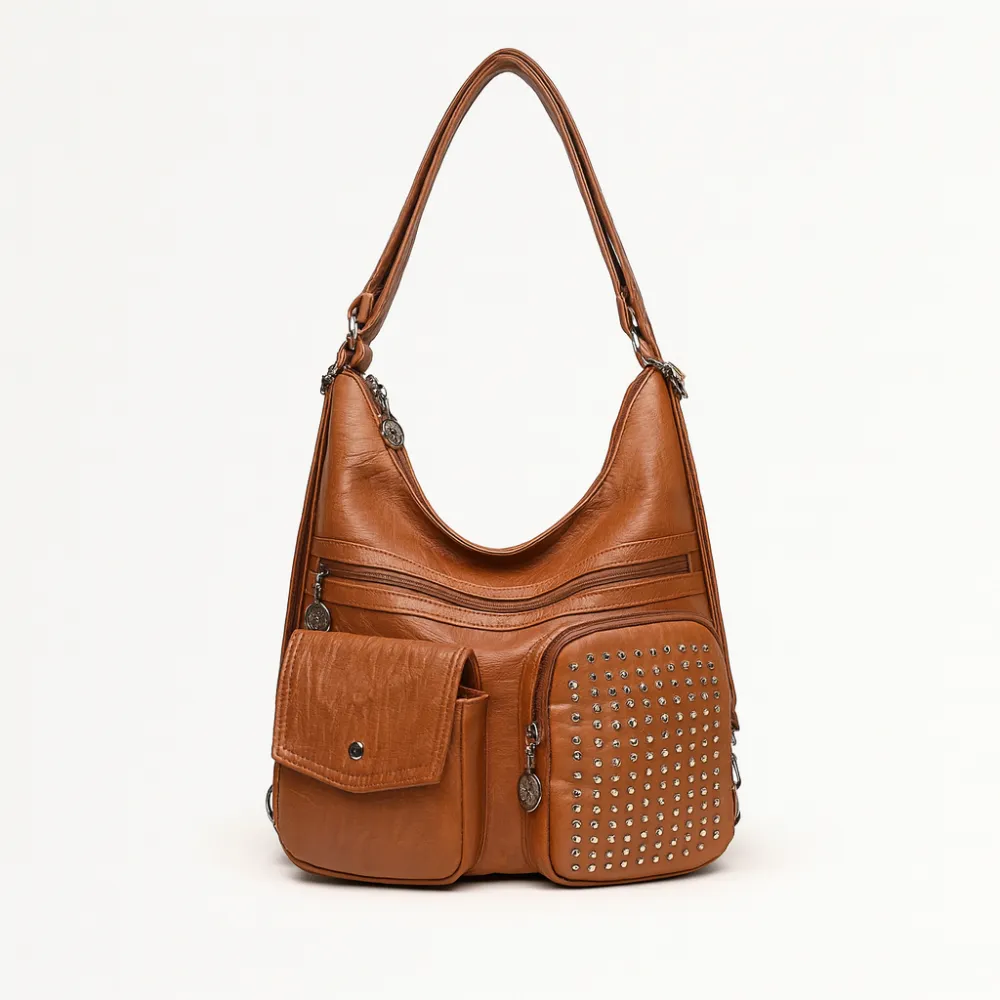 Leather Compact Casual Backpack