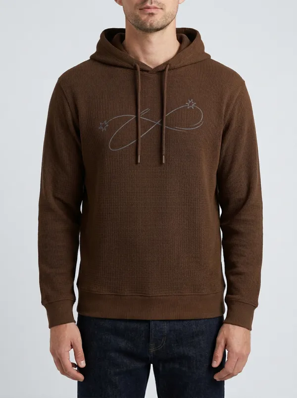 Men's Infinity Star Symbol Graphic Waffle-Knit Pullover Hoodie