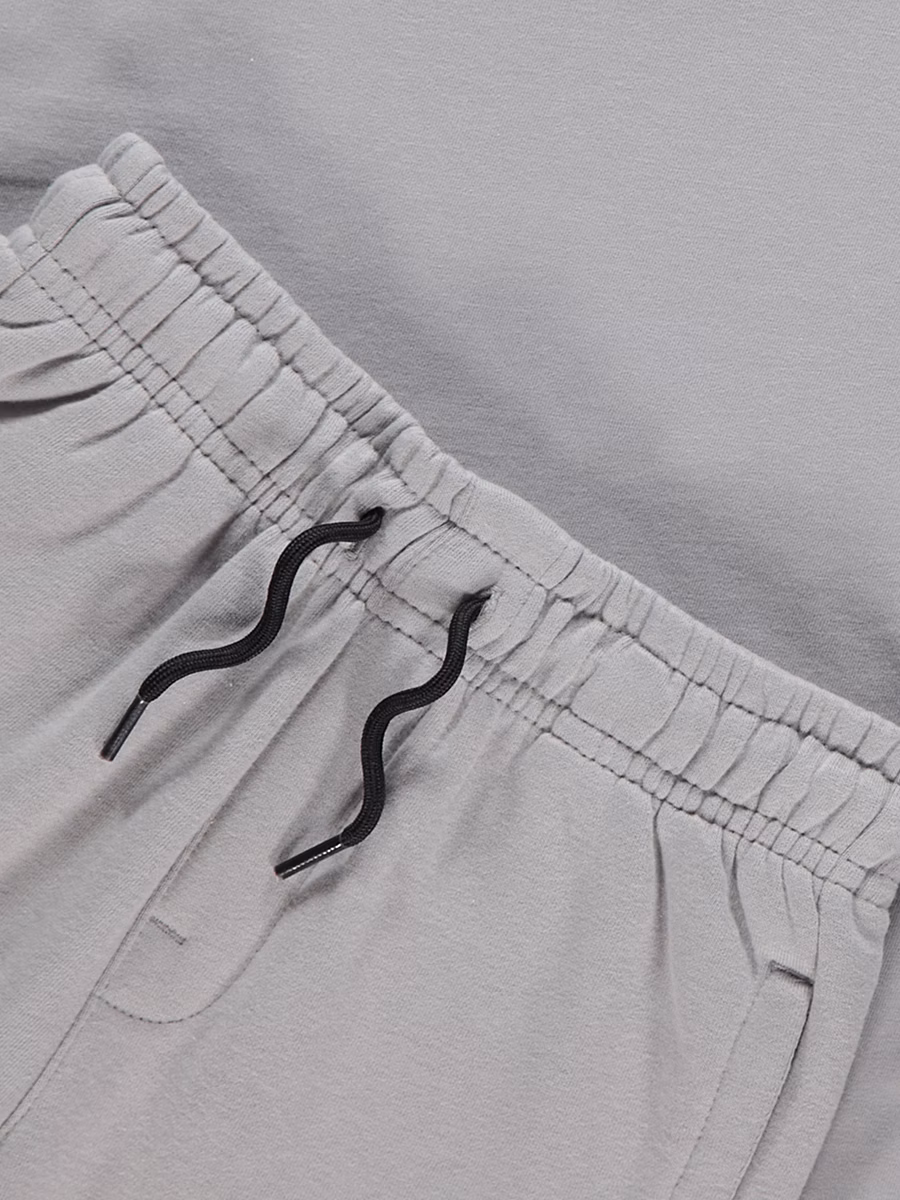 Grey Jersey Crew Neck T-shirt and Shorts Set detail 2