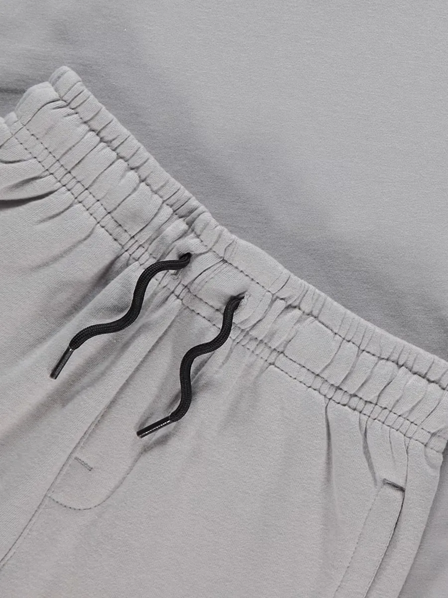 Grey Jersey Crew Neck T-shirt and Shorts Set