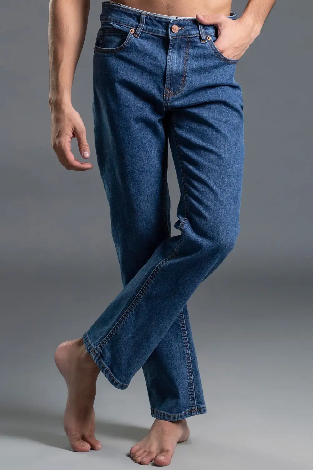 Structured Straight-Leg Jeans