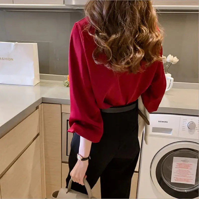 Poised Silk Look Oversized Blouse