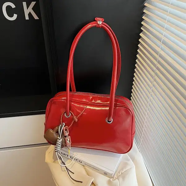 Relaxed Vintage Crossbody Satchel with Charm