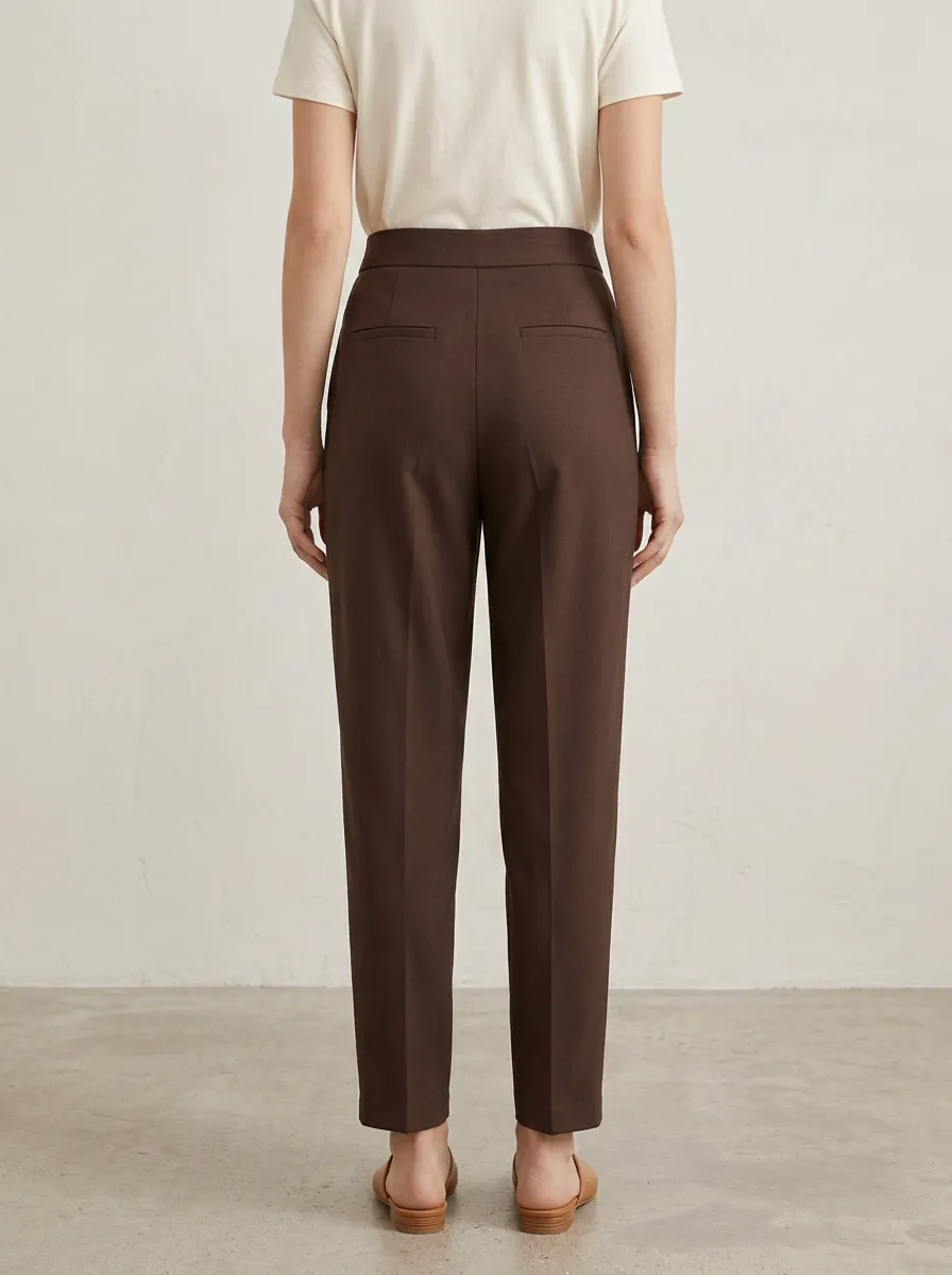 Women's Minimalist Pleated Tapered Trousers