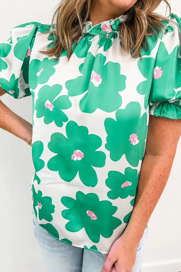 Polished Floral Frill Detail Blouse