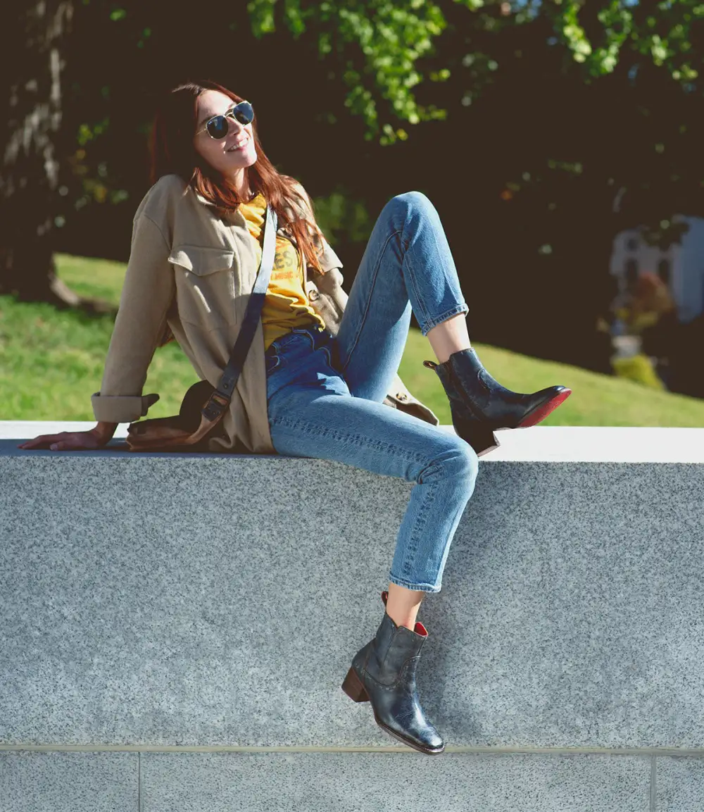 Square-Toe Distressed Everyday Boots