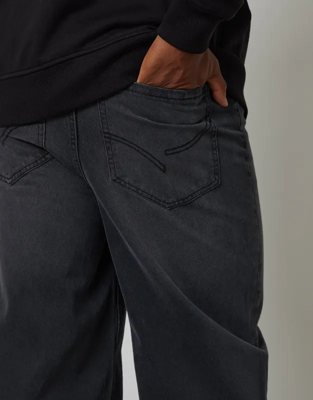 Gray Wash Baggy-Fit Jeans