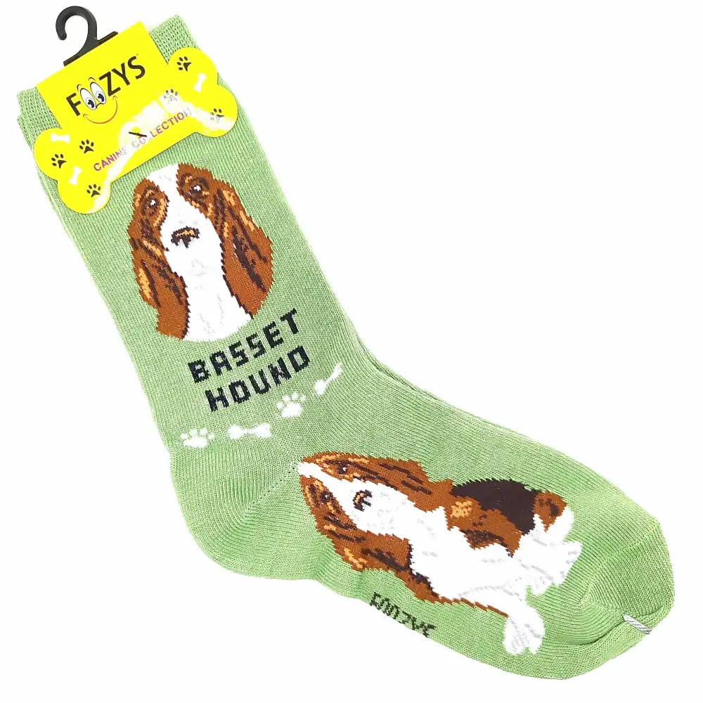 Unisex Basset Hound Crew Socks