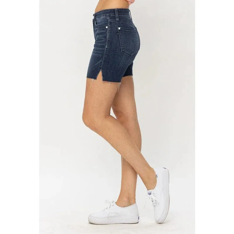 Mid-Length Cutoff Denim Shorts