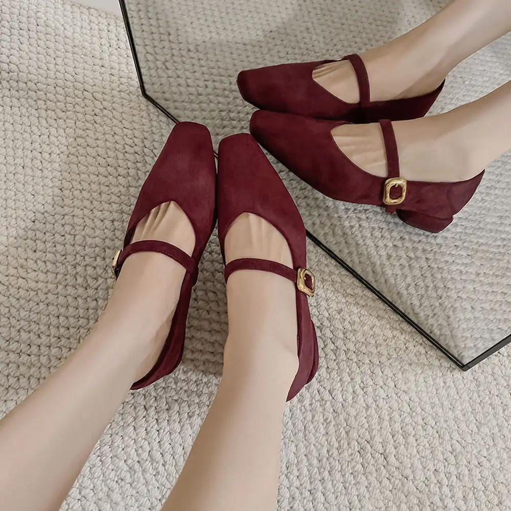 Morning Café Low Heel Babies with Strap