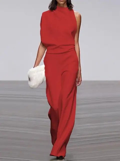 Layered Halter Neck Jumpsuit