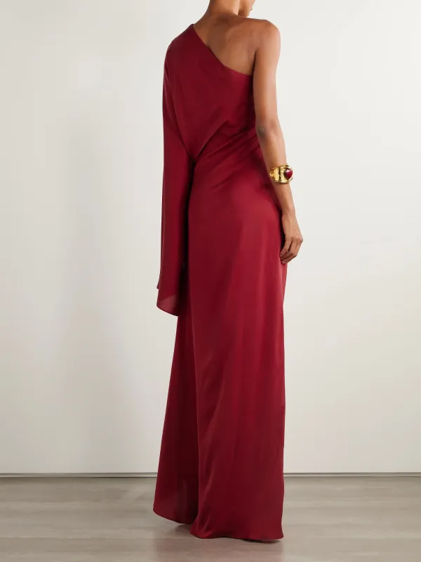 One Shoulder Irregular Drapedd Maxi Dress