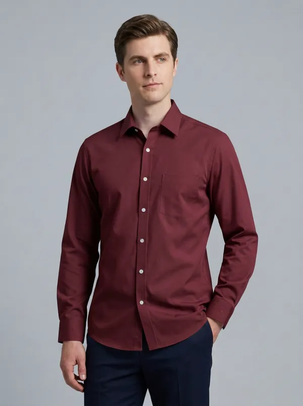 Men's Non-Iron Cotton Light Blue Long Sleeve Shirt