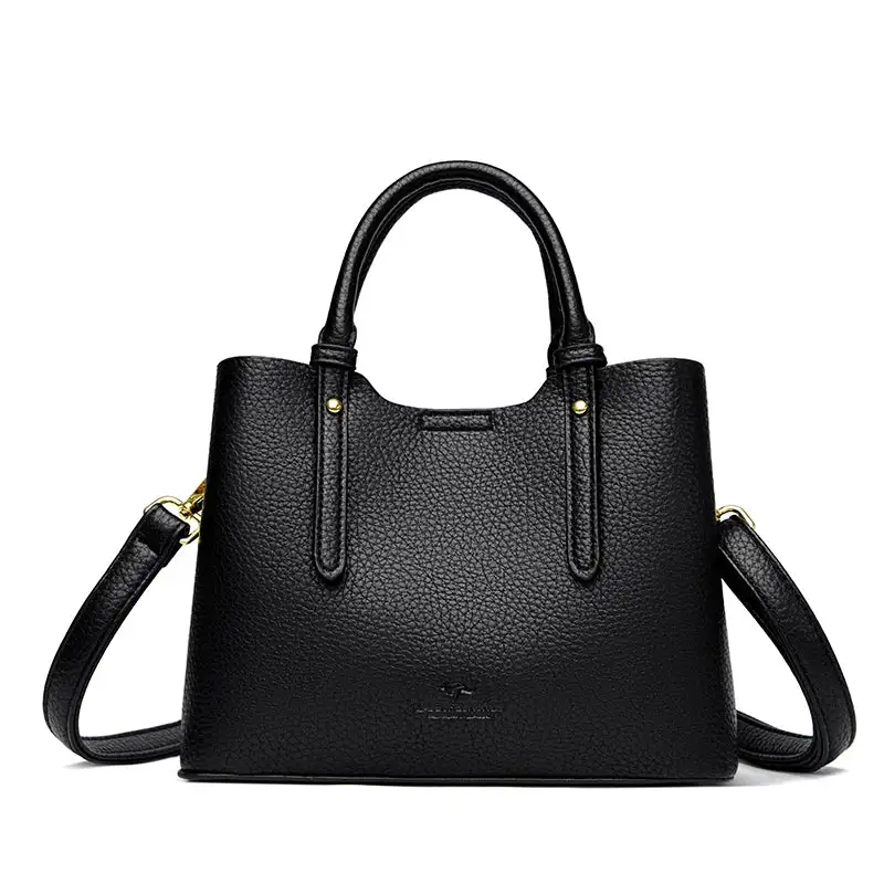Elegant Textured Leather Top Handle Tote