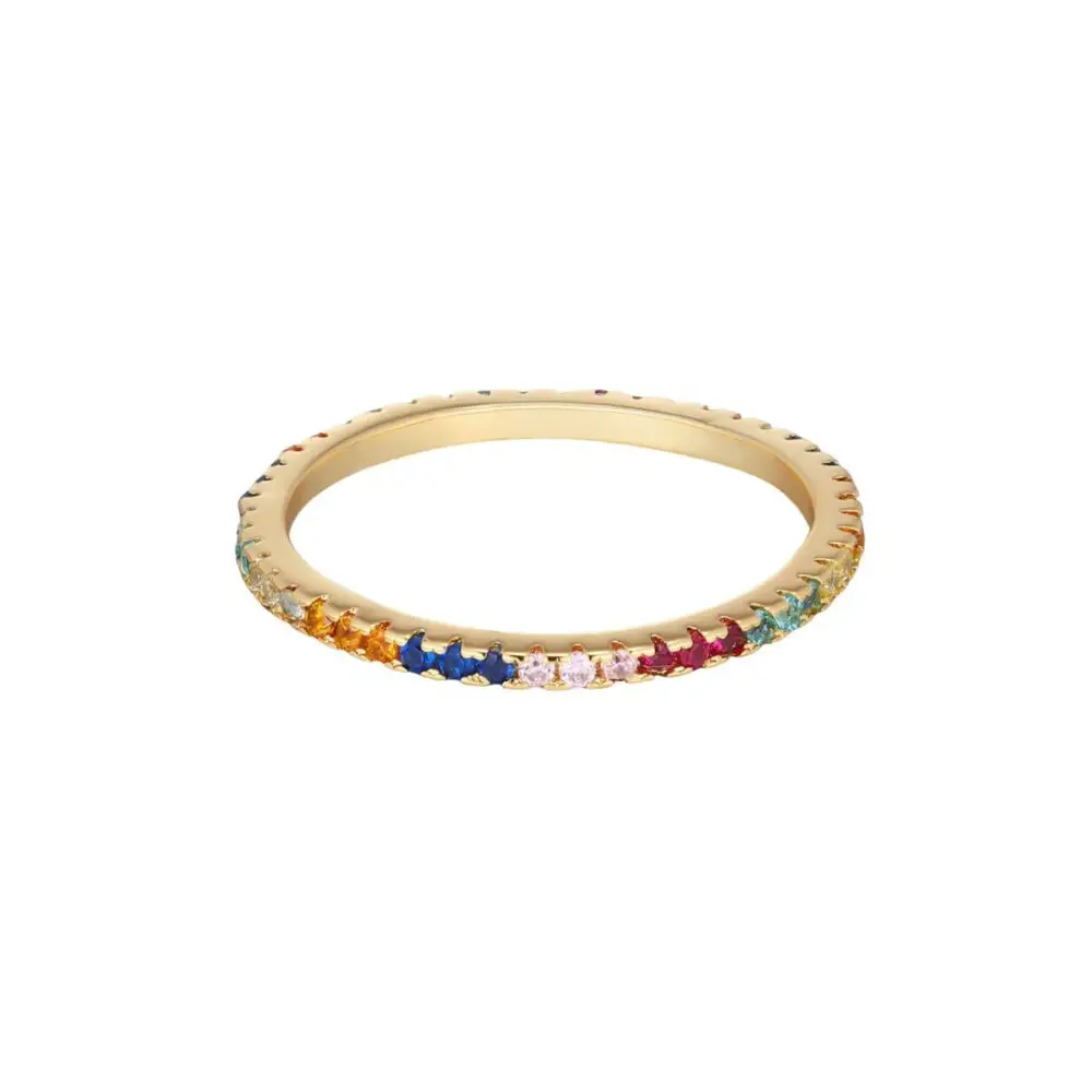 Refined Crystal Eternity Band Fashion Ring