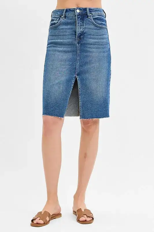 High Waist Slit Pencil Skirt