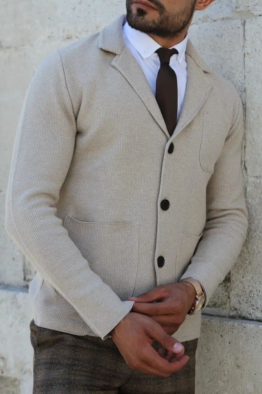 Modern Slim Fit Cotton Knit Cardigan