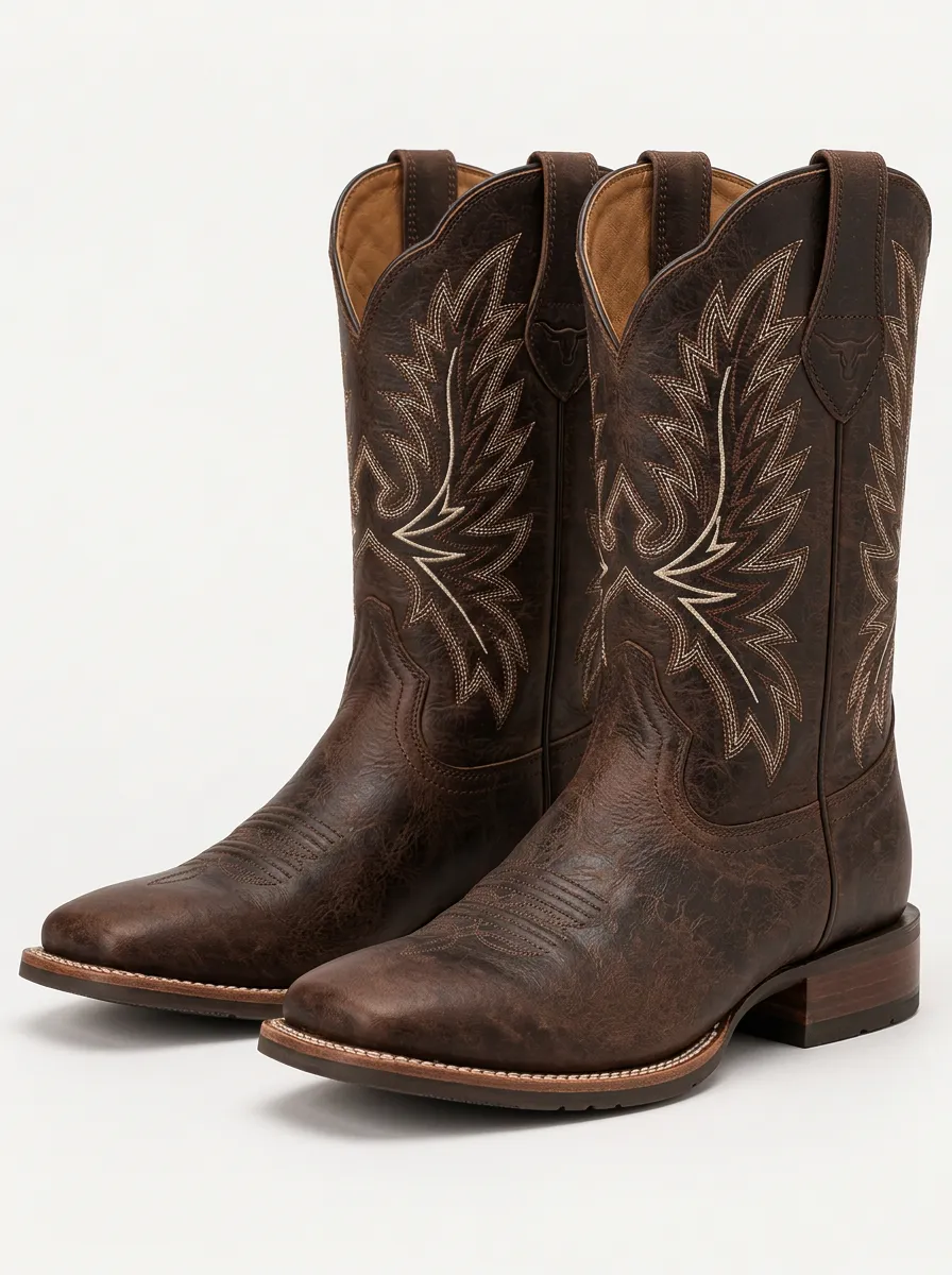 Men's Red Leather Cowboy Boots with Everyday Styling