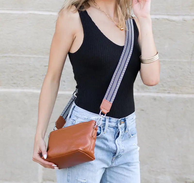 Leather Compact Crossbody Bag