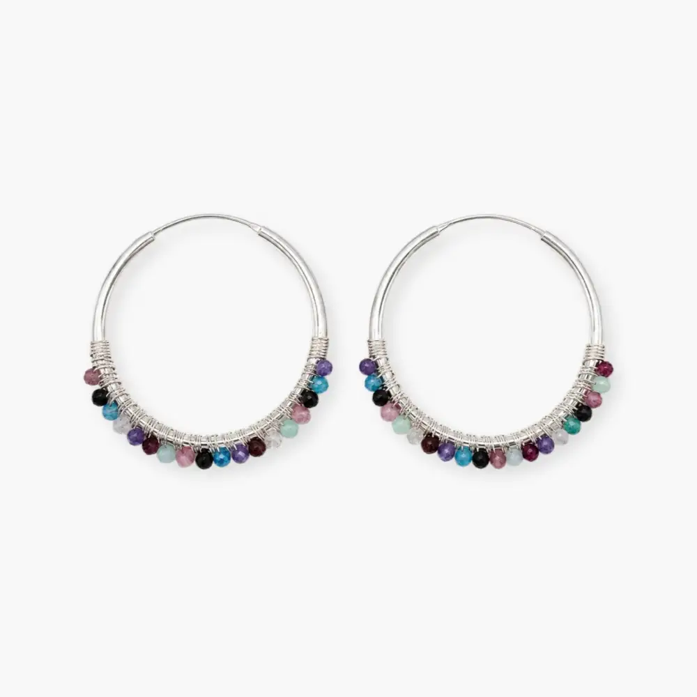 Chakra Sterling Silver Huggie Earrings