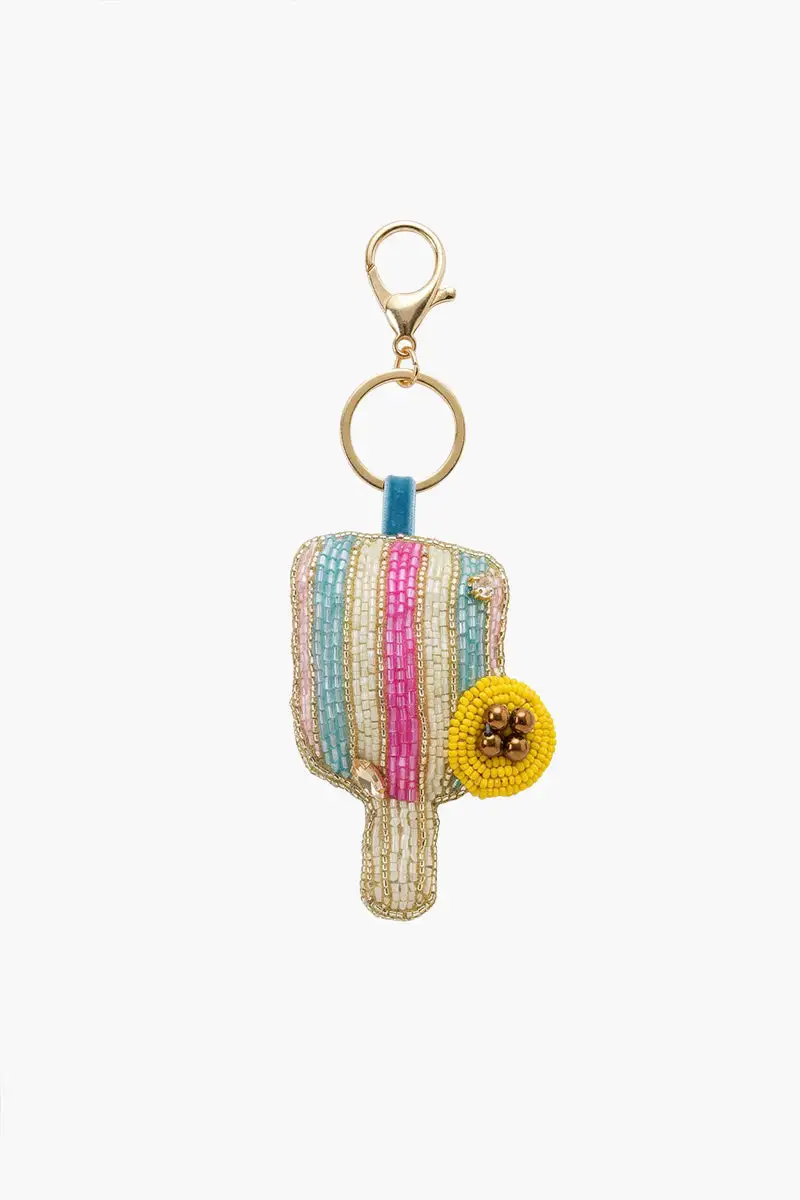 Pickleball Beaded Bag Charm