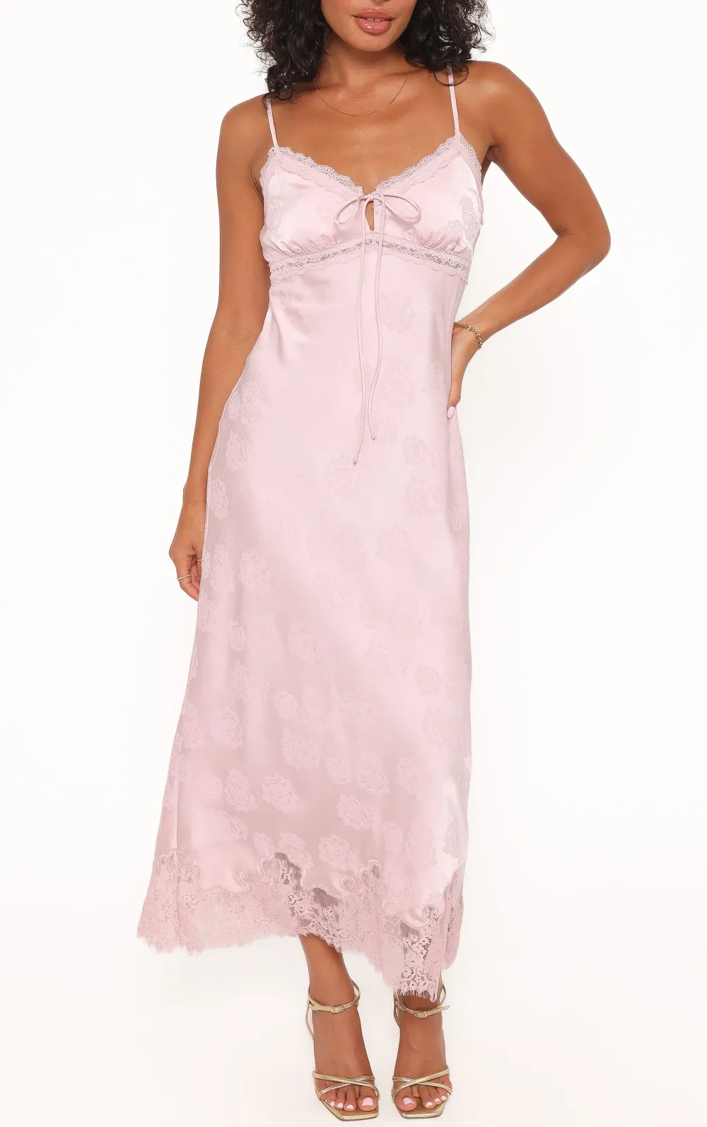 Tie V-Neck Maxi Dress
