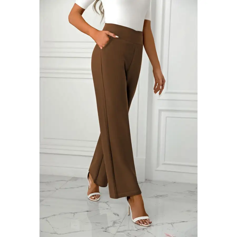 High Waist Straight Leg Pants
