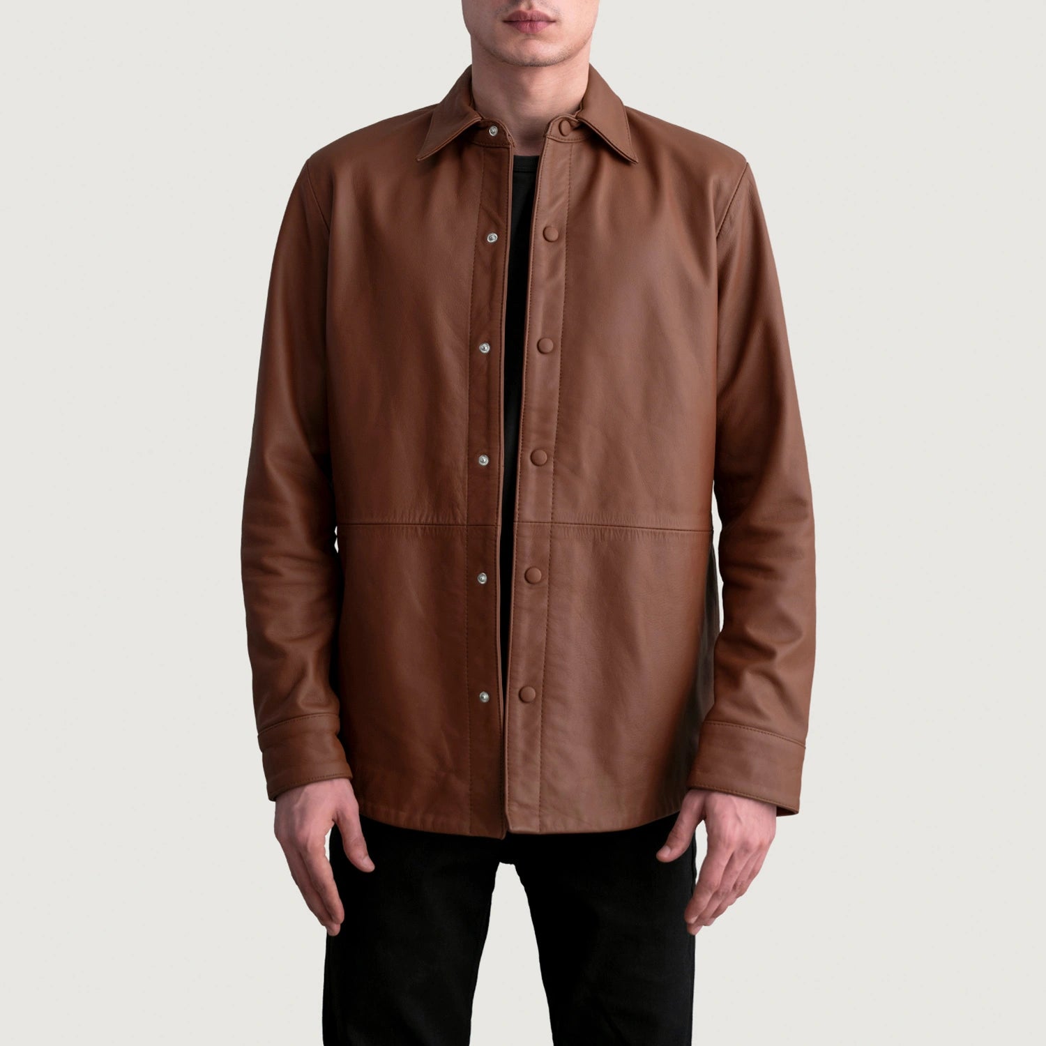 Men's Clean Line Leather Jacket