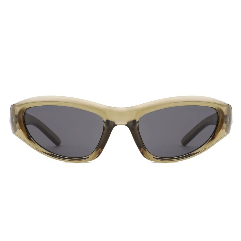 Rectangle Sport Wrap Around Star Design Sunglasses