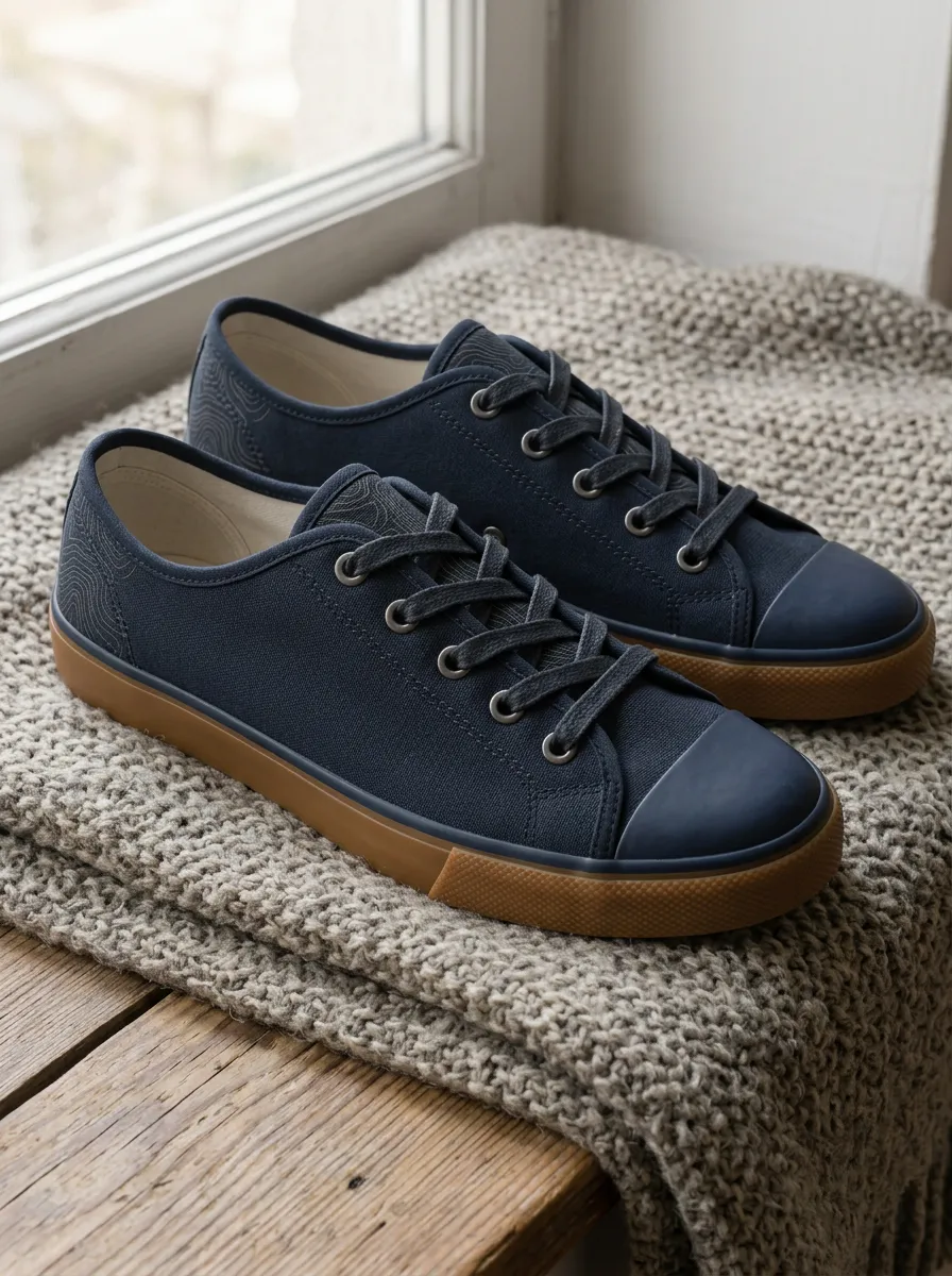 Men's Distinctive Topographic Map Pattern Patterned Canvas Shoes