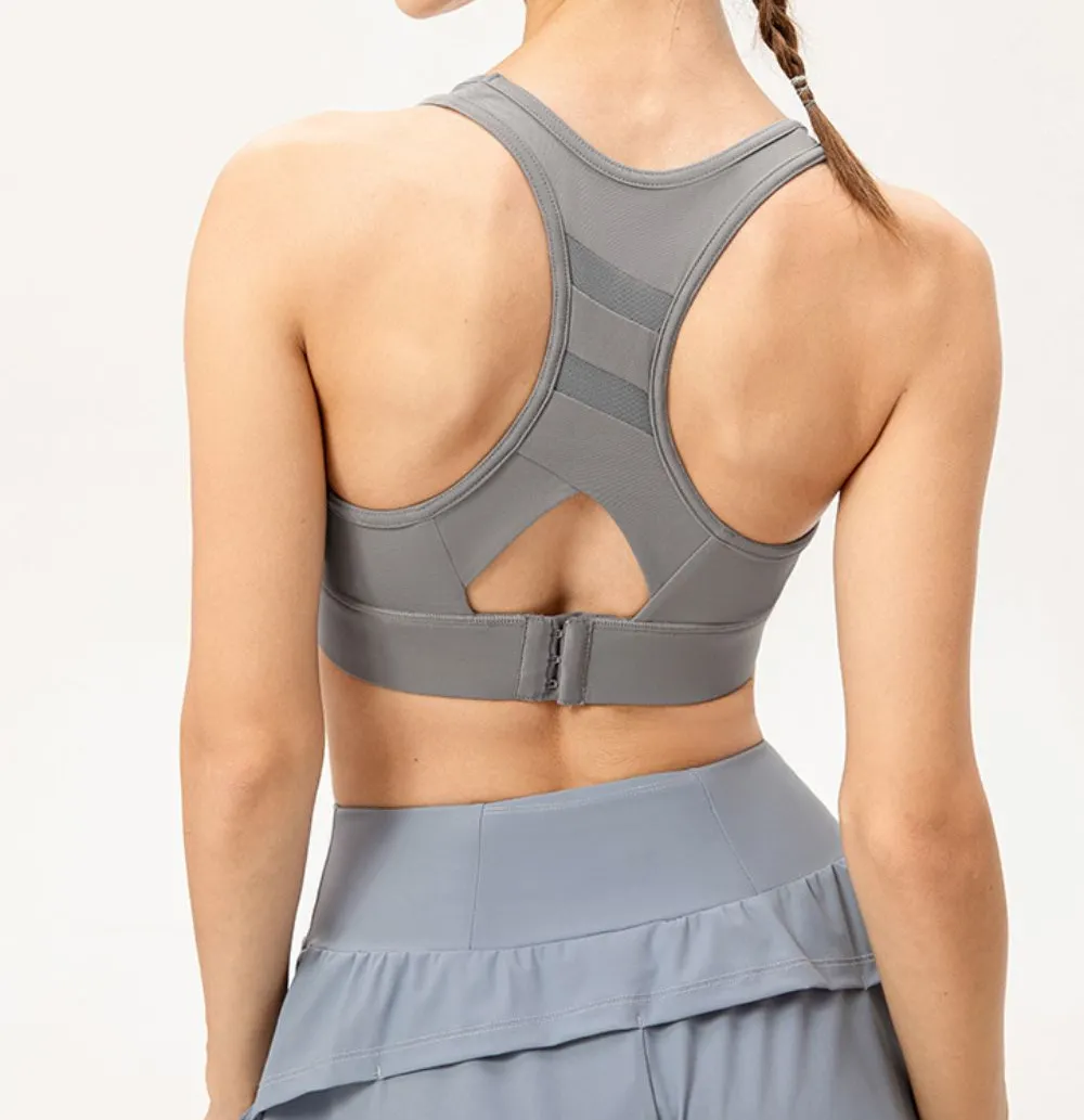 Cropped Scoop Neck Long Sports Bra
