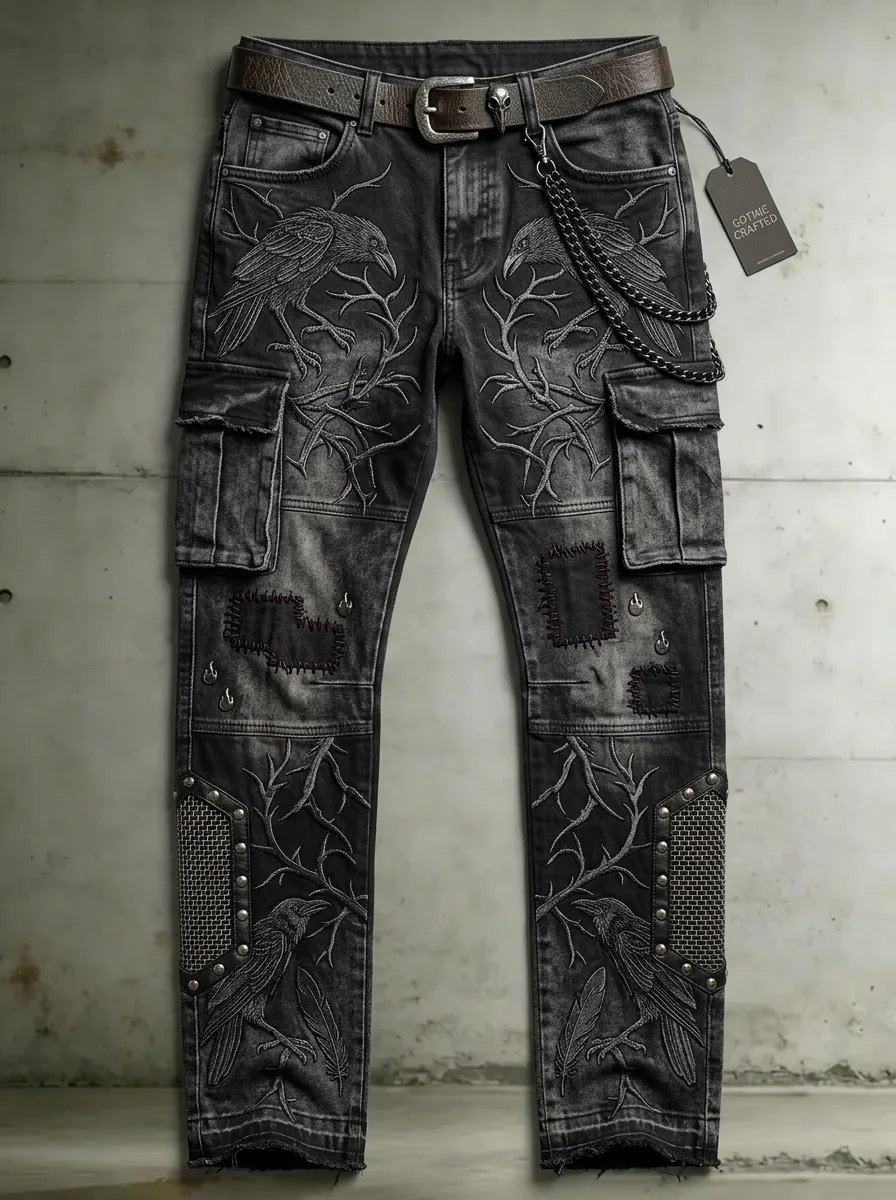 Shadow Raven Collection Men's Gothic Cargo Pants
