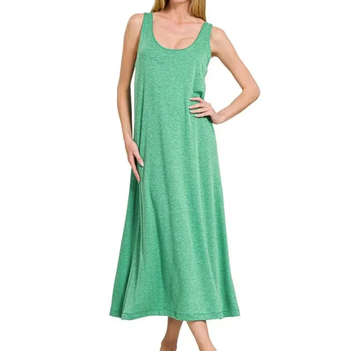Terry French Terry Twisted Strap Midi Dress