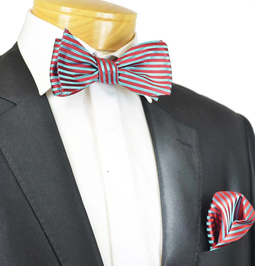 Event-Ready Striped Silk Bow Tie Set