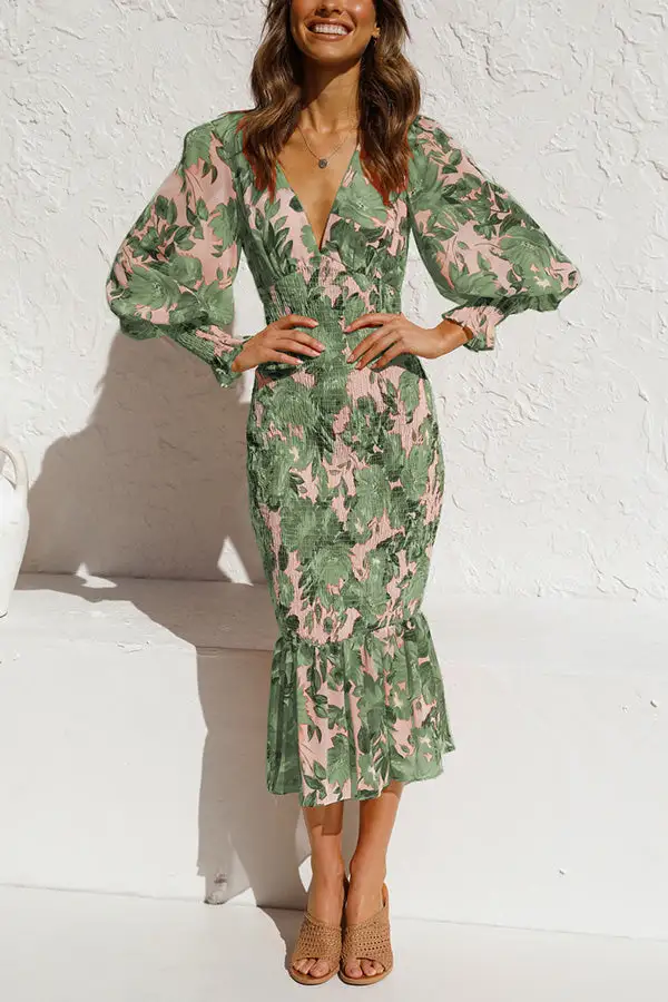 Modern Smocked Coordinating Top And Midi Skirt Set