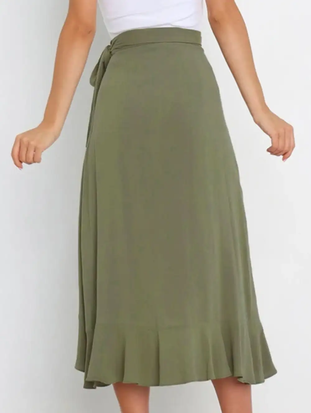 Tie Waist Irregular Skirt