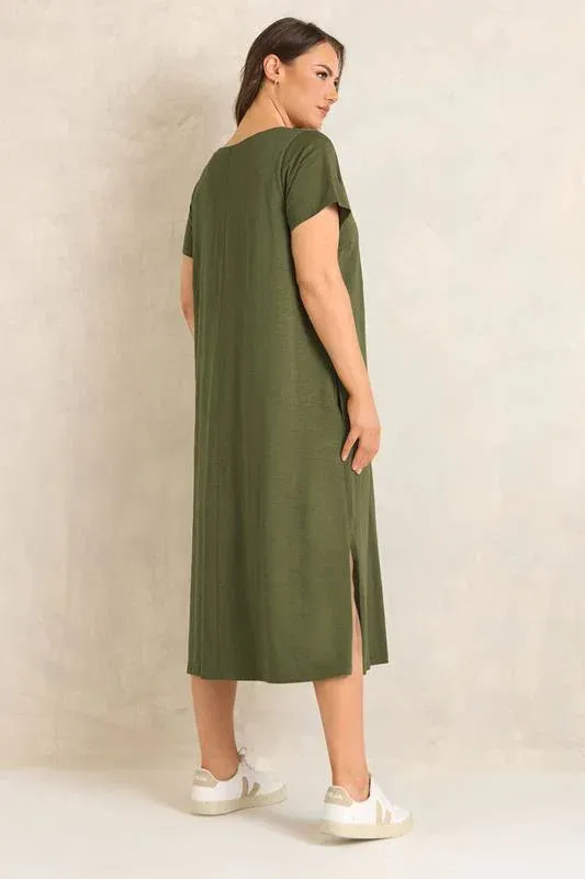 Khaki Green Premium Cotton Dress