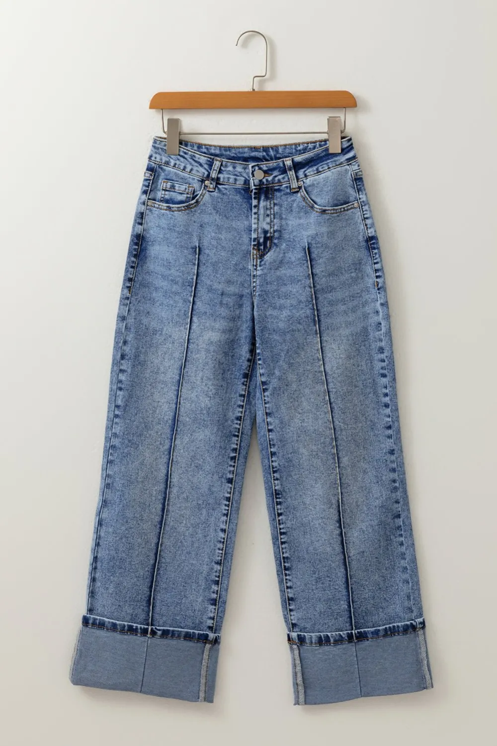 High Waist Pocketed Casual Jeans