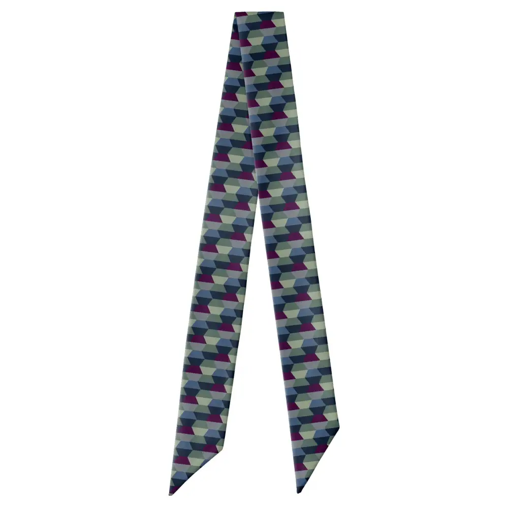 Deco Hex Geometric Pattern Hair Scarf