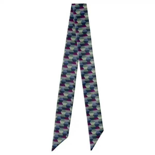 Deco Hex Geometric Pattern Hair Scarf