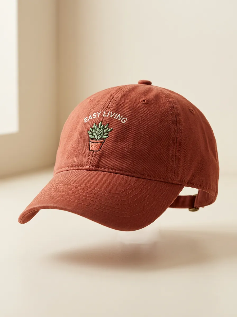 Minimal Plant-Lover Succulent Embroidered Unisex Baseball Cap