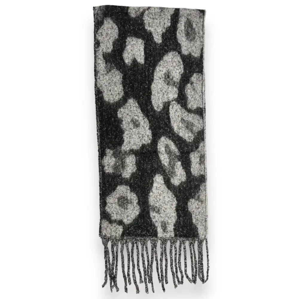Fluffy Leopard Tasseled Winter Scarf