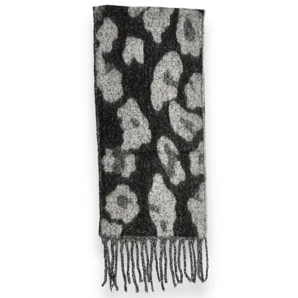 Fluffy Leopard Tasseled Winter Scarf