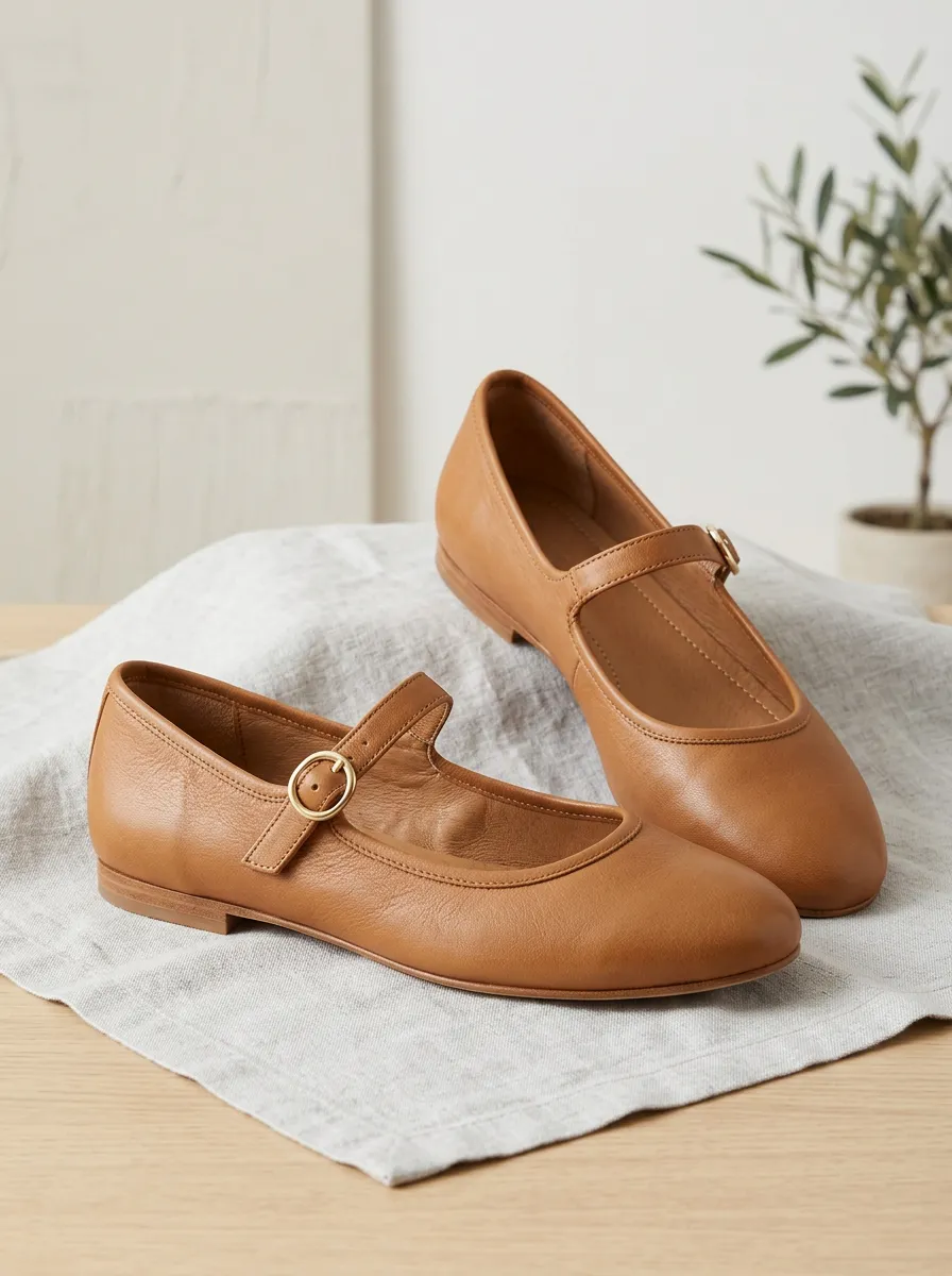 Women's Classic Leather Mary Jane Flats