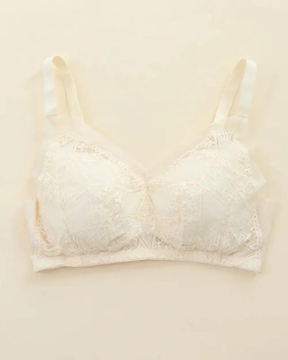 Lace Mesh Bralette with Wide Straps