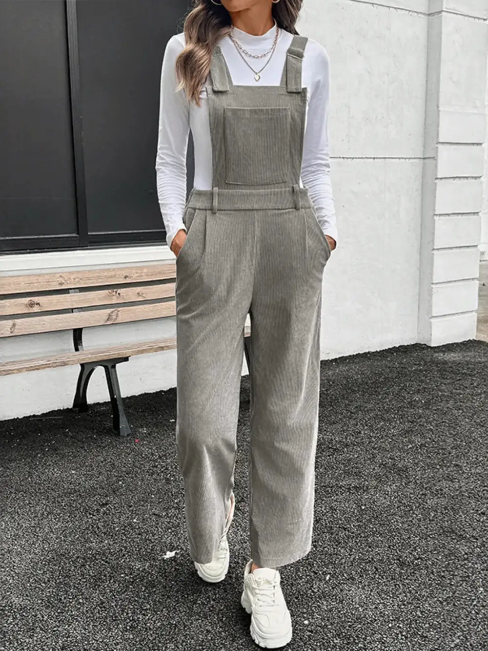 Pocket Side Slit Overalls